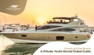 Yacht Rental Dubai | Sunset Shared Yacht Tour Dubai Blog Banner by Yacht in Dubai