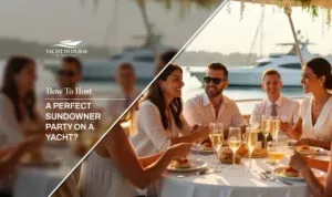 sundowner party on a yacht | plan a sundowner party blog banner by Yacht in Dubai