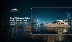 Dubai night yacht tour | Dubai night lights yacht cruise Blog Banner by Yacht in Dubai
